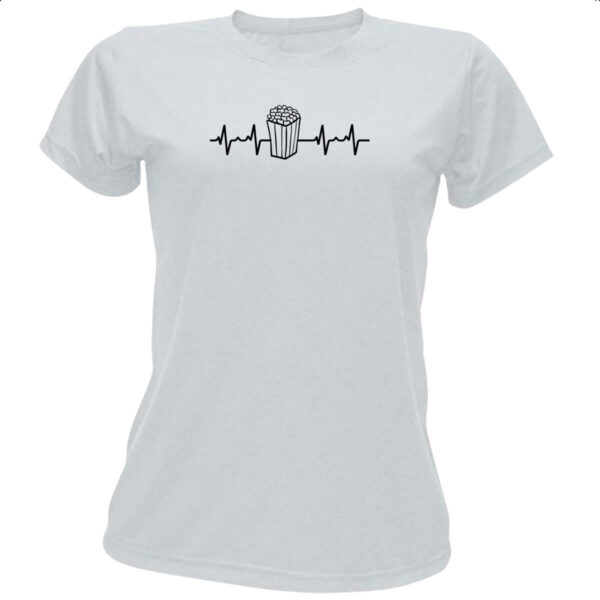 Camiseta Baby Look Batimento cardiaco pipoca