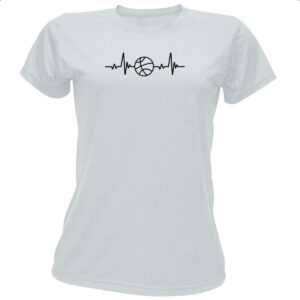 Camiseta Baby Look Batimento cardiaco por Basquete