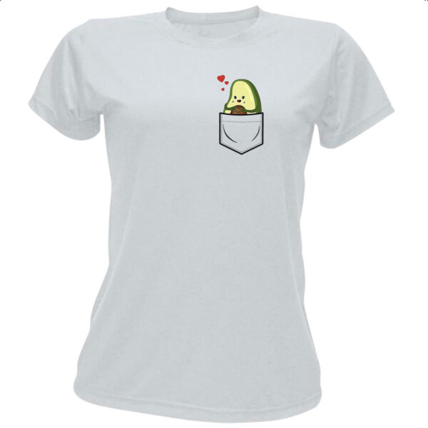 Camiseta Baby Look Abacate no bolso
