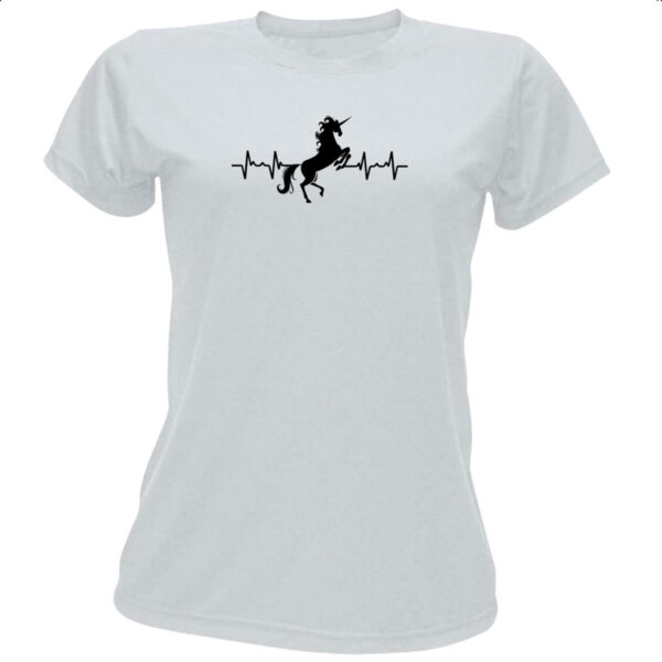Camiseta Baby Look Batimento cardiaco unicornio