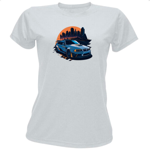 Camiseta Baby Look BMW Azul Sunset
