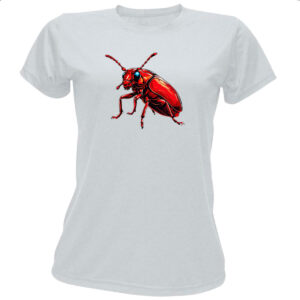 Camiseta Baby Look Besouro vermelho