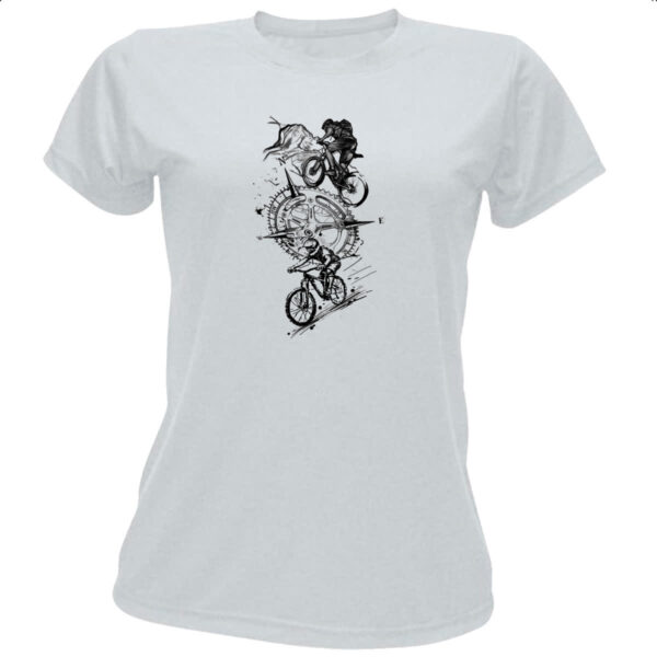 Camiseta Baby Look Bicicros espirito de aventura grafite