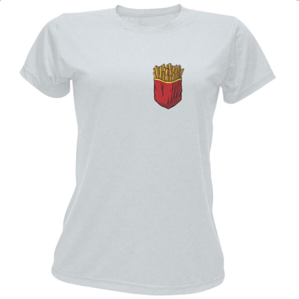 Camiseta Baby Look Bolso com batata frita