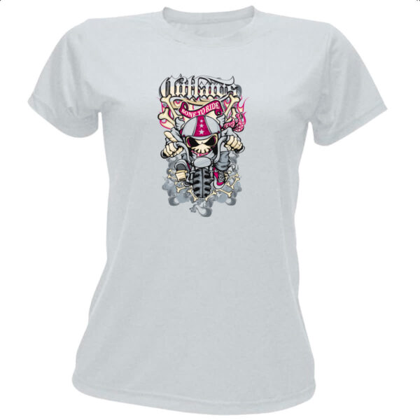 Camiseta Baby Look Bone to ride