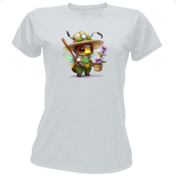 Camiseta Baby Look Abelha jardineira