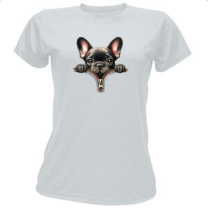 Camiseta Baby Look Bulldog Frances no Ziper