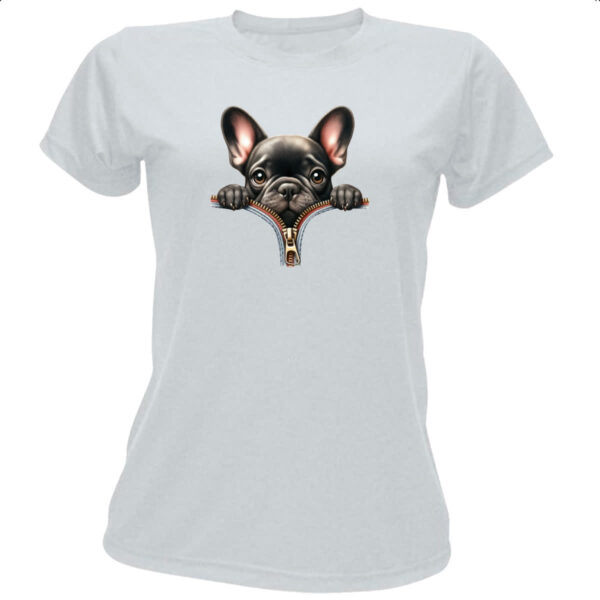 Camiseta Baby Look Bulldog Frances no Ziper