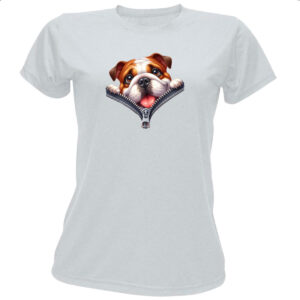 Camiseta Baby Look Bulldog no Ziper