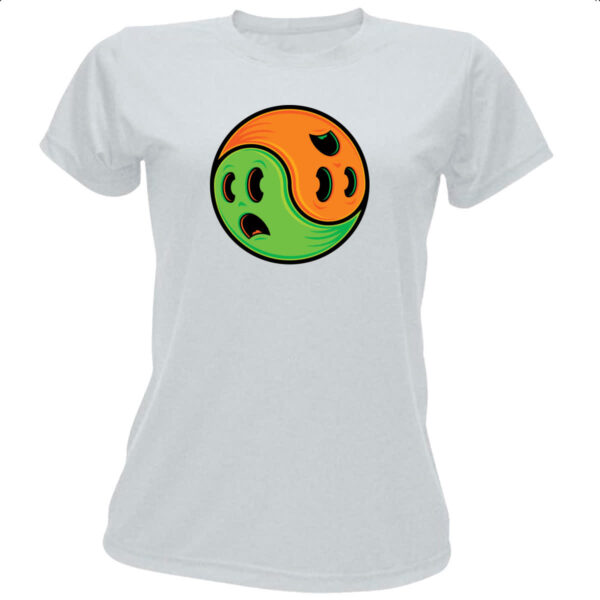 Camiseta Baby Look Yin Yang Halloween