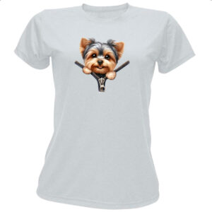 Camiseta Baby Look Yorkshire Terrier no Ziper
