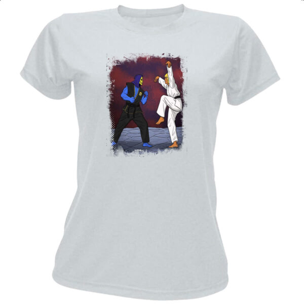 Camiseta Baby Look He-Man Karate Kid parodia