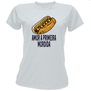 Camiseta Baby Look Hotdog amor a primeira mordida