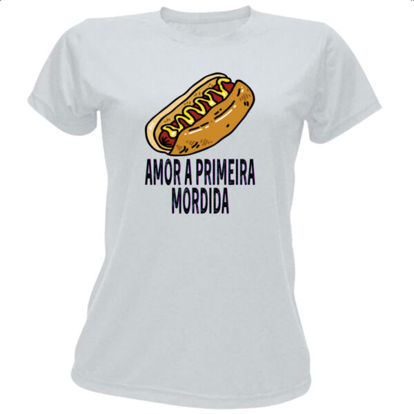 Camiseta Baby Look Hotdog amor a primeira mordida
