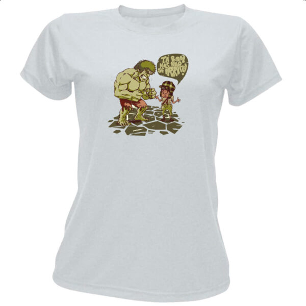 Camiseta Baby Look Hulk e Chaves mas nao se irrite