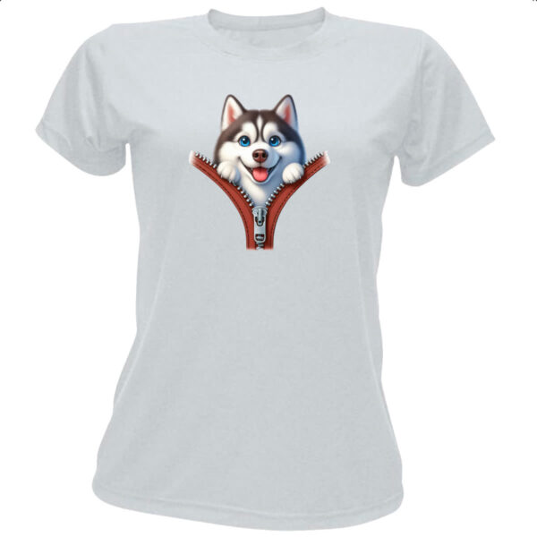 Camiseta Baby Look Husky no Ziper