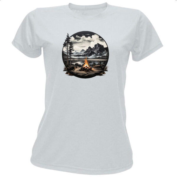 Camiseta Baby Look Acampamento fogueira