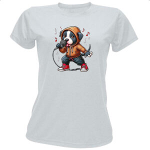 Camiseta Baby Look Cachorro filhote cantor