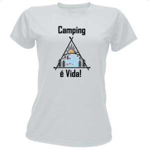 Camiseta Baby Look Camping e vida