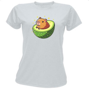 Camiseta Baby Look Capibacate capivara no abacate