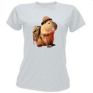 Camiseta Baby Look Capivara aventureira