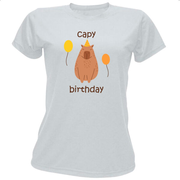 Camiseta Baby Look Capivara capy birthday