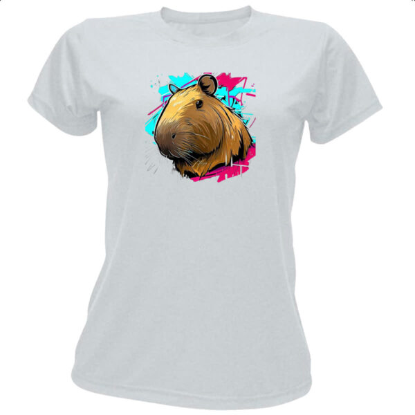 Camiseta Baby Look Capivara grafite