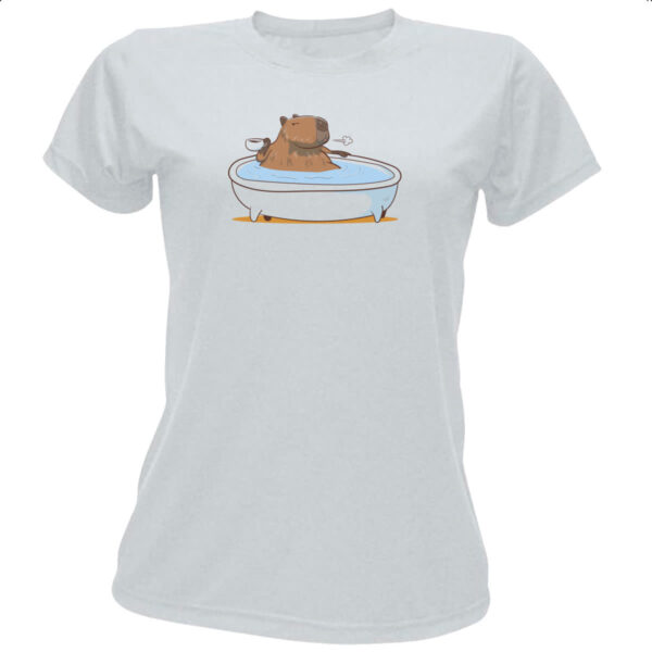 Camiseta Baby Look Capivara relax cafe
