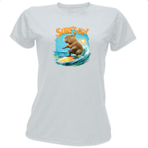 Camiseta Baby Look Capivara surfs up