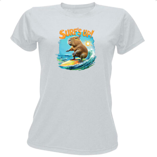 Camiseta Baby Look Capivara surfs up