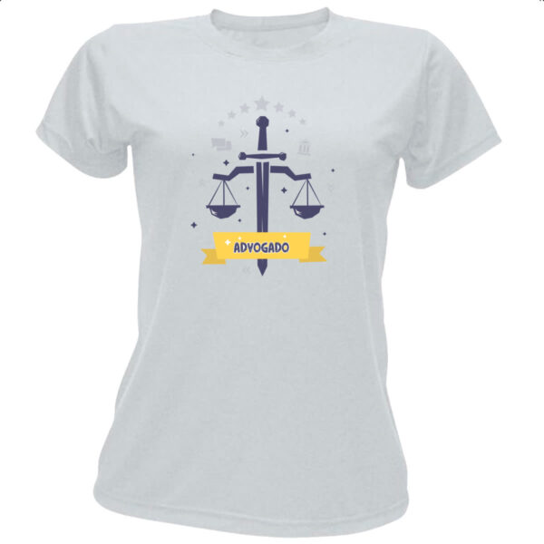 Camiseta Baby Look Advogado balanca e espada