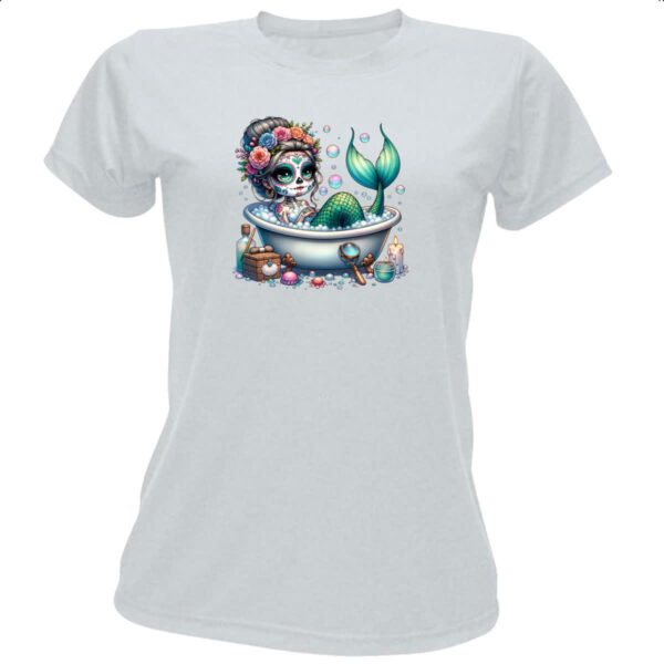 Camiseta Baby Look Caveira catrina sereia