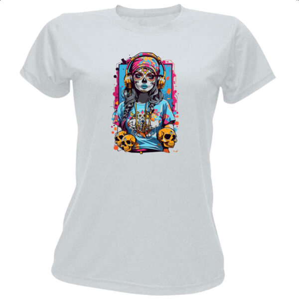 Camiseta Baby Look Caveira mexicana girl sound