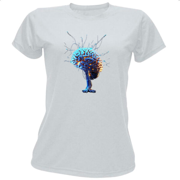Camiseta Baby Look Cerebro IA impulsos eletricos