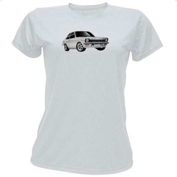 Camiseta Baby Look Chevette Tubarao Branco