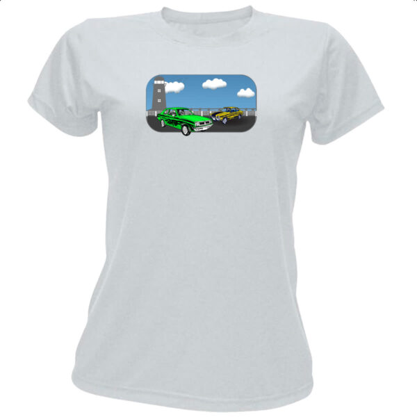 Camiseta Baby Look Chevette geracoes pintura