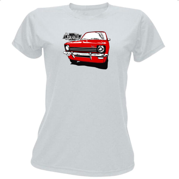 Camiseta Baby Look Chevette vermelho primeira geracao pintura