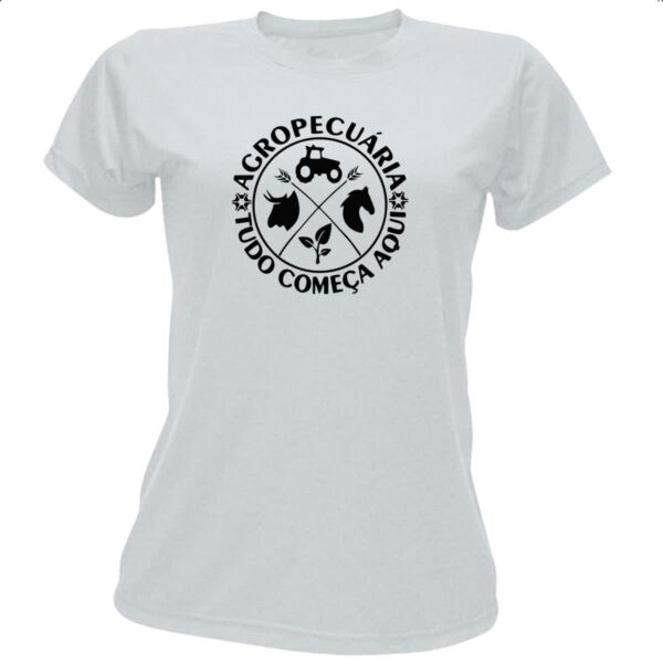Camiseta Baby Look Agro tudo comeca aqui