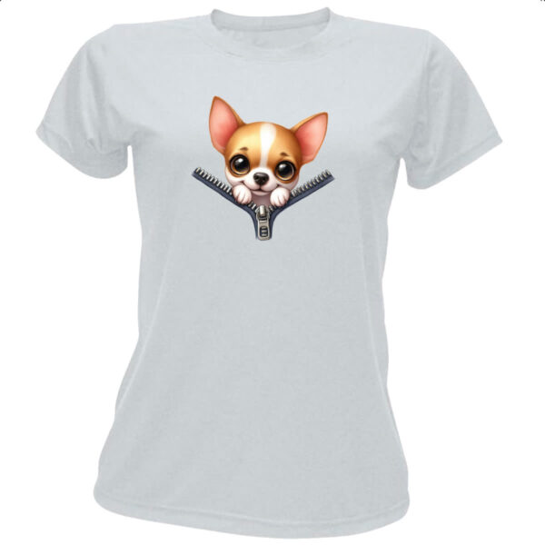 Camiseta Baby Look Chihuahua no Ziper