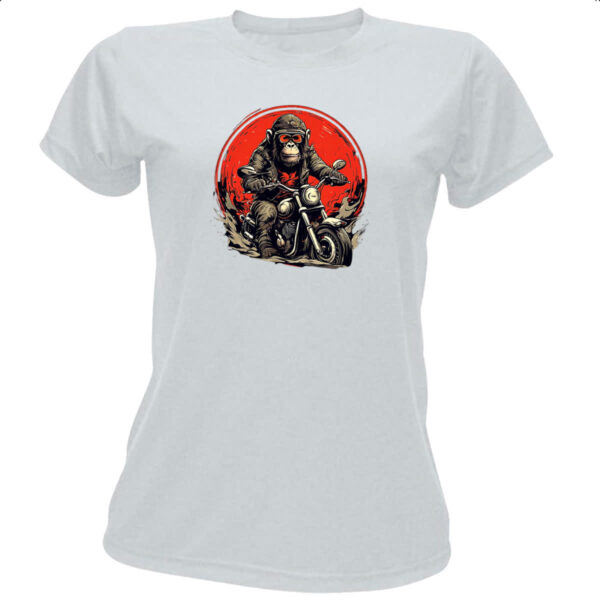 Camiseta Baby Look Chimpanze motoqueiro radical
