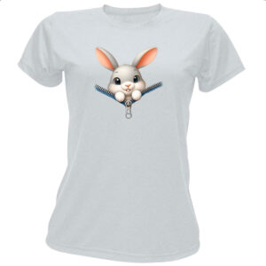Camiseta Baby Look Coelho no ziper