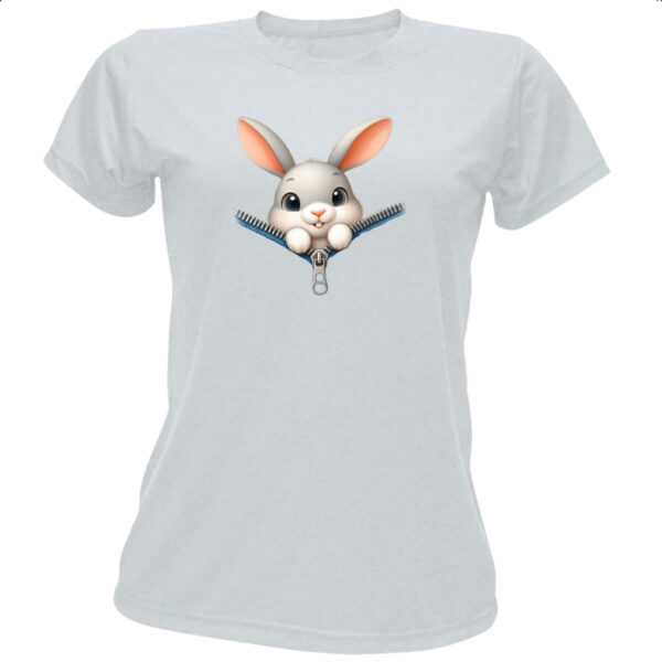 Camiseta Baby Look Coelho no ziper