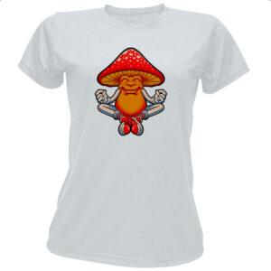 Camiseta Baby Look Cogumelo meditando