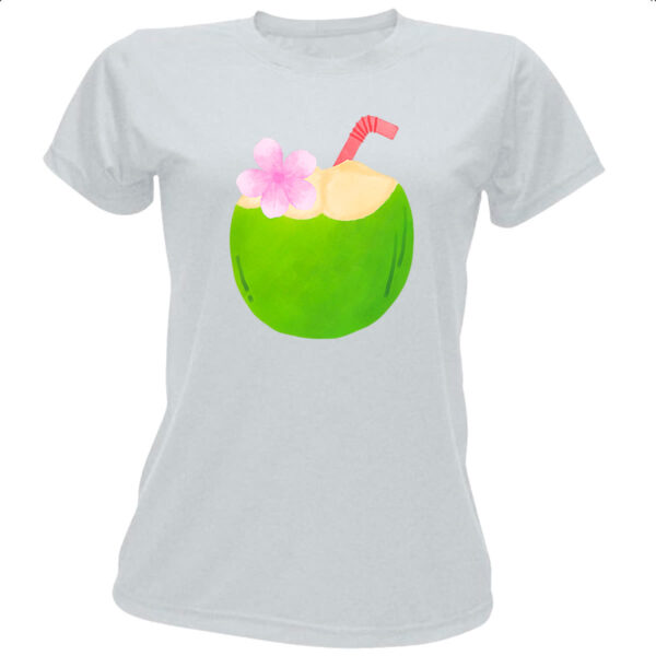 Camiseta Baby Look Agua de coco ferias
