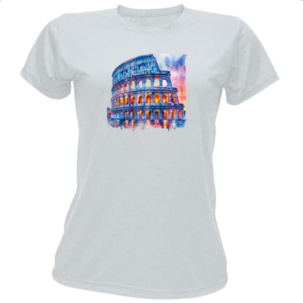 Camiseta Baby Look Coliseu watercolor