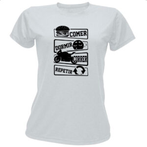 Camiseta Baby Look Comer Dormir Correr Repetir