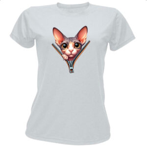 Camiseta Baby Look Cornish Rex no ziper