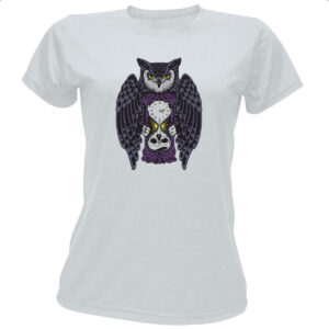 Camiseta Baby Look Coruja do tempo