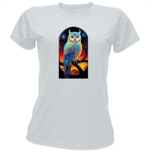 Camiseta Baby Look Coruja mistica de cristal