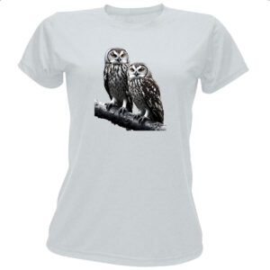 Camiseta Baby Look Corujas da neve